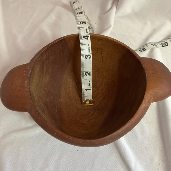 Rustic Wooden Bowl with Handles - Picture 8 of 9